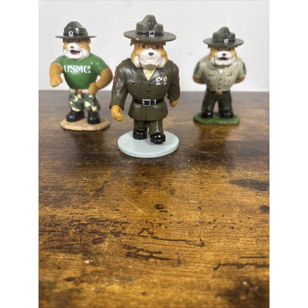 Hamilton Faithful Fuzzies USMC Trio Barking Orders Figurines 609A 4281C 4384A